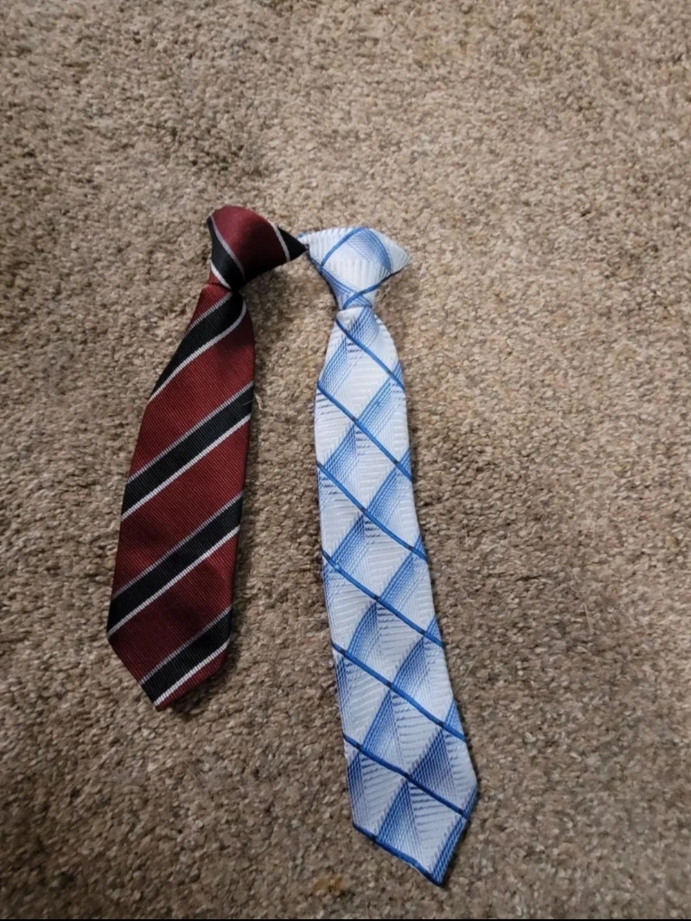 Boys Toddler Clip-On Neckties Lot of 2 Striped Plaid Easter Formal